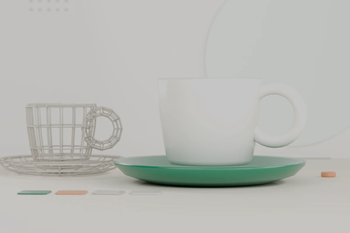 Minimal 3D concept visual for showing a product, space, or idea on a website.