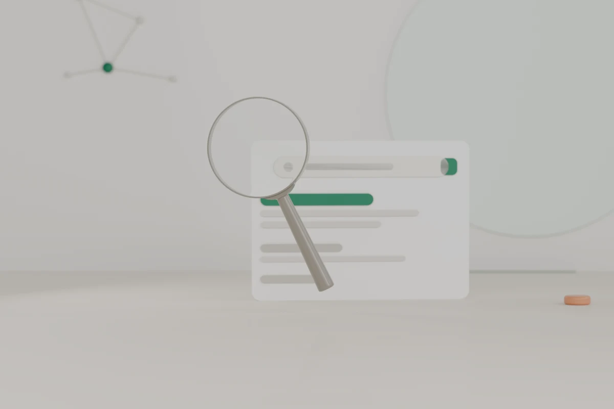 Minimal visual of a search visibility audit, content structure, and enquiry path.