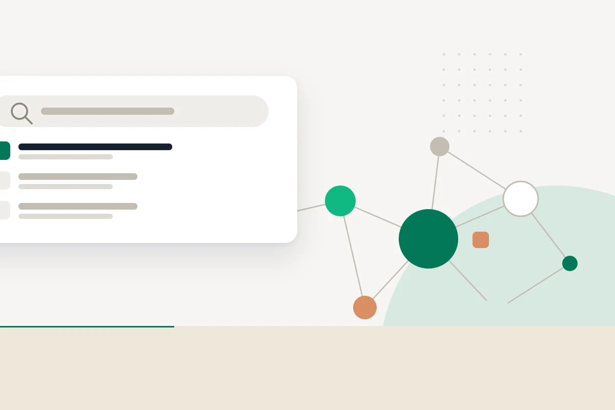 Minimal visual of a search visibility audit, content structure, and enquiry path.